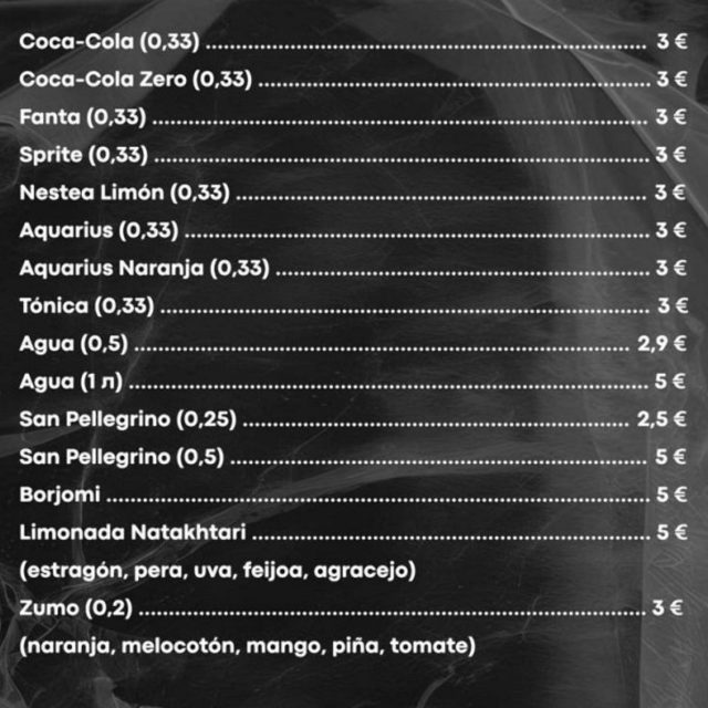 bebidas frías