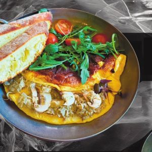 tortilla con polloy champiñones